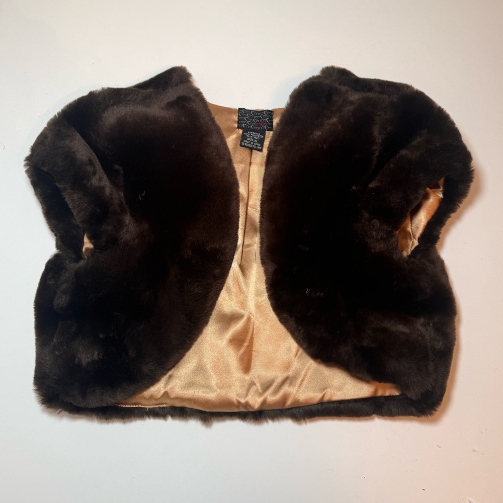 Vintage 2000’s Brown Faux Fur Cropped Vest